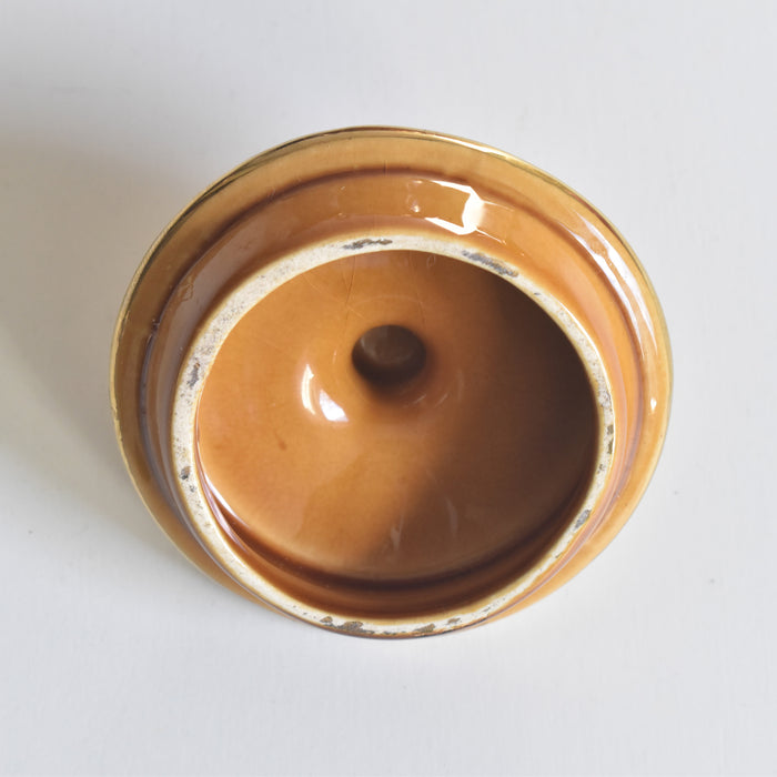 ヴィンテージシュガーポット A.Dressinval ア.ドラサンヴァル アンバー