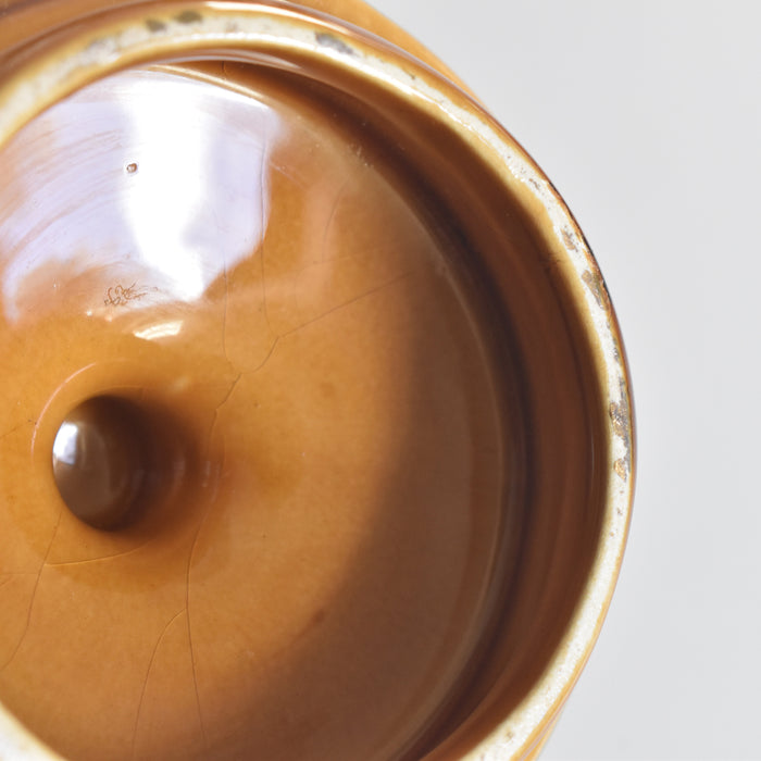 ヴィンテージシュガーポット A.Dressinval ア.ドラサンヴァル アンバー