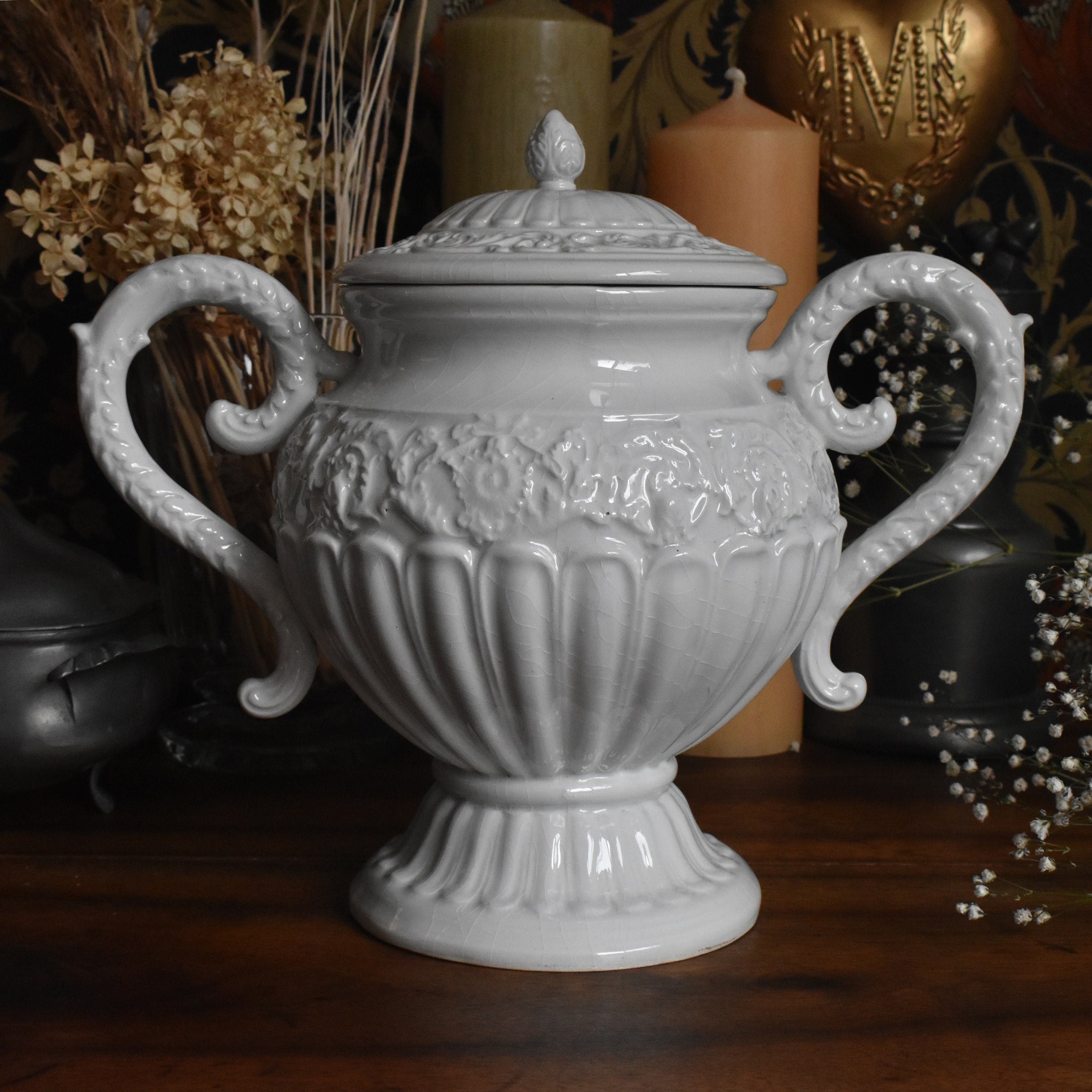 ヴィンテージボンボニエール Faience Blanche — Loane Interior