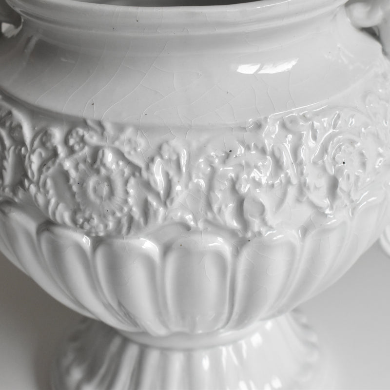 Vintage bonbonnière Faience Blanche