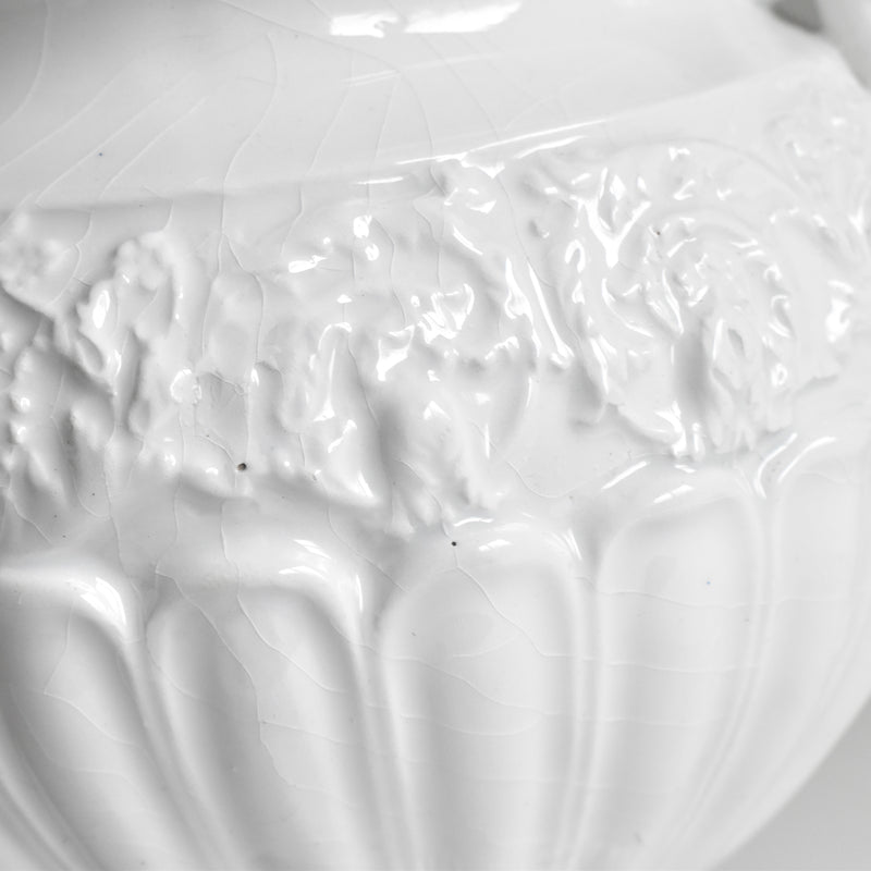 Vintage bonbonnière Faience Blanche