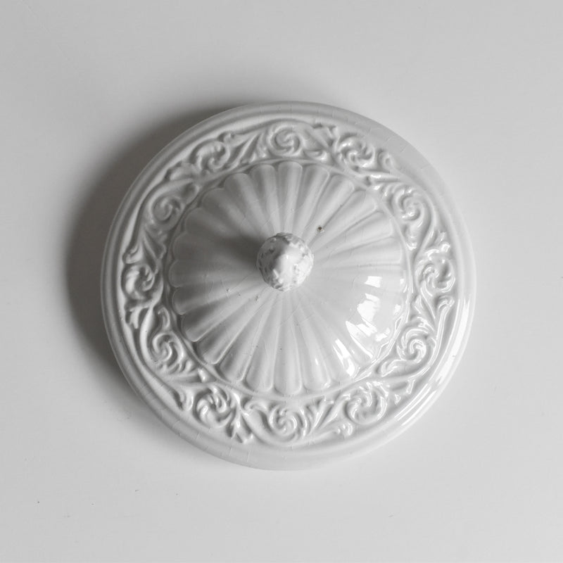 Vintage bonbonnière Faience Blanche