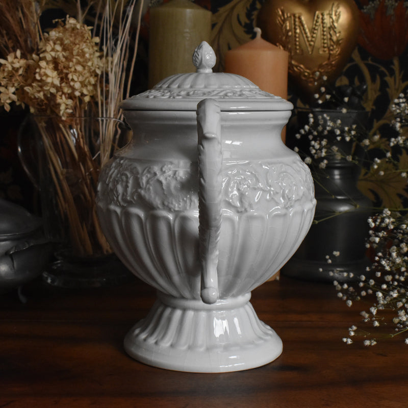 Vintage bonbonnière Faience Blanche