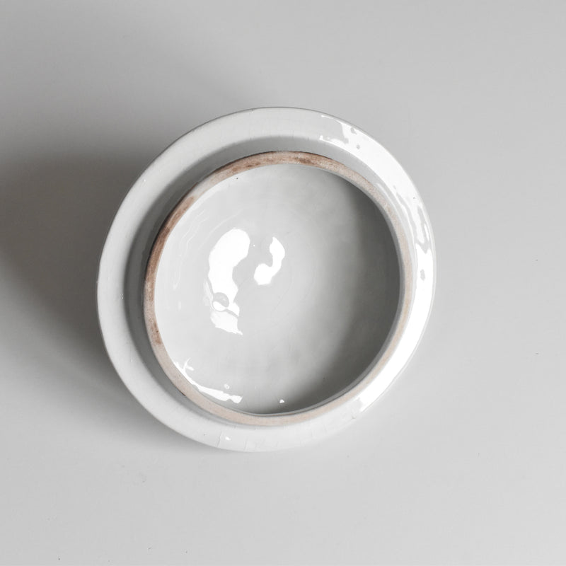Vintage bonbonnière Faience Blanche