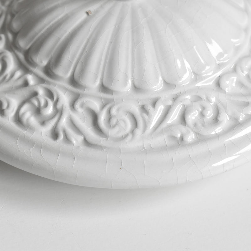 Vintage bonbonnière Faience Blanche