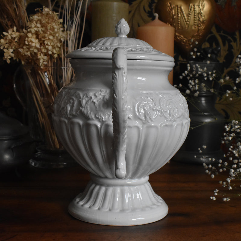 Vintage bonbonnière Faience Blanche