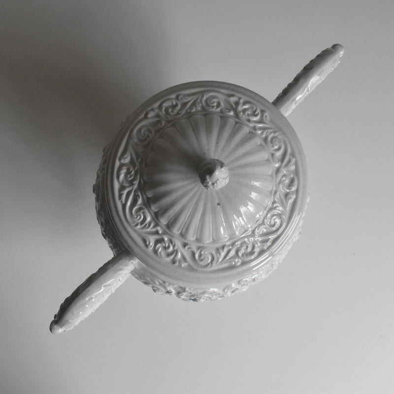 Vintage bonbonnière Faience Blanche
