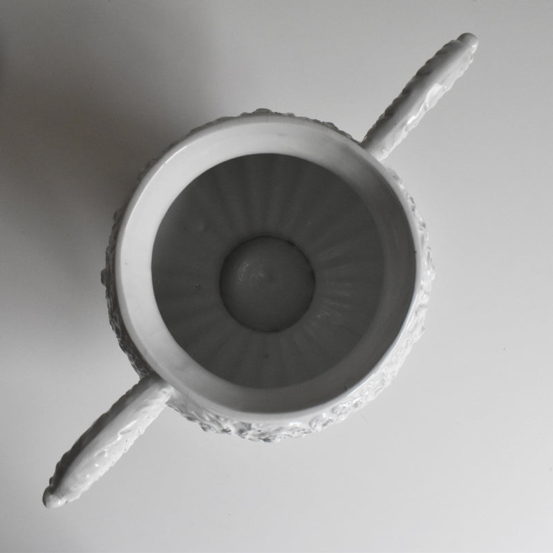 Vintage bonbonnière Faience Blanche