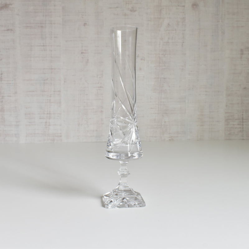 Vintage Crystal Glass Bud Vase Bayel B