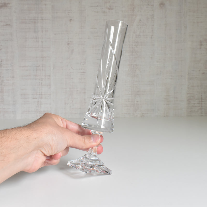 Vintage Crystal Glass Bud Vase Bayel B