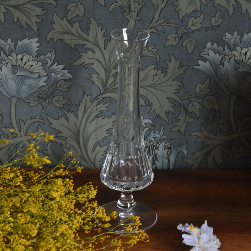 Vintage Crystal Glass Soliflore Vase, Sèvres