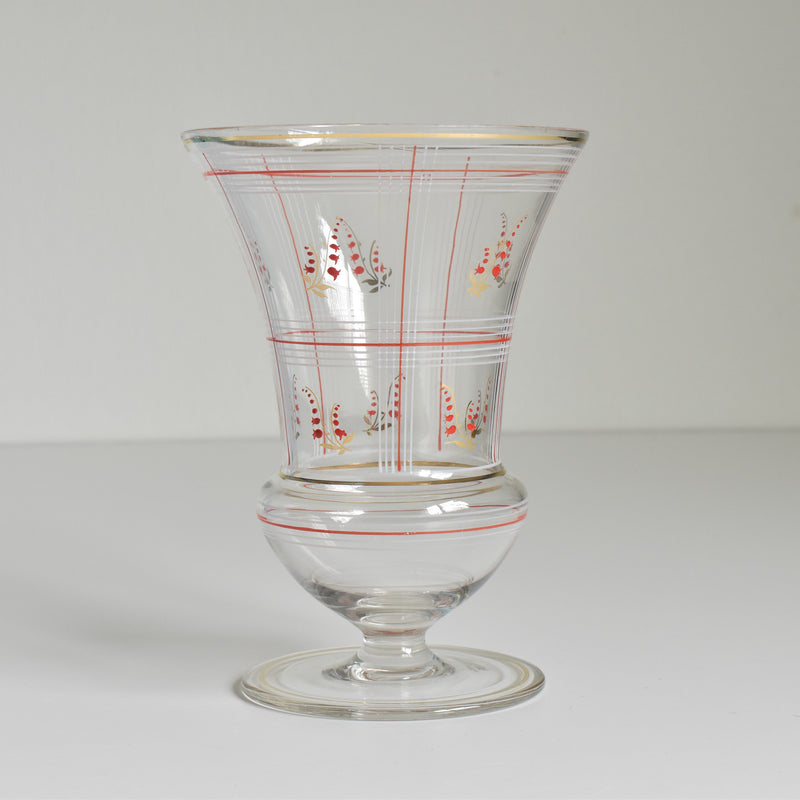 Vintage flower vase, enamel, lily of the valley A