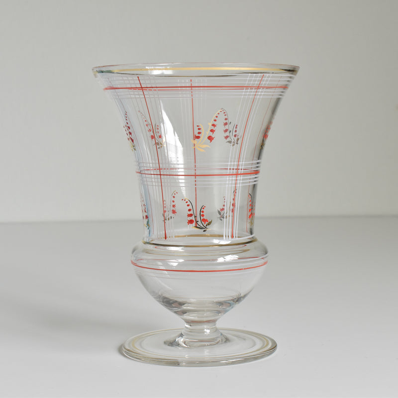 Vintage flower vase, enamel, lily of the valley A