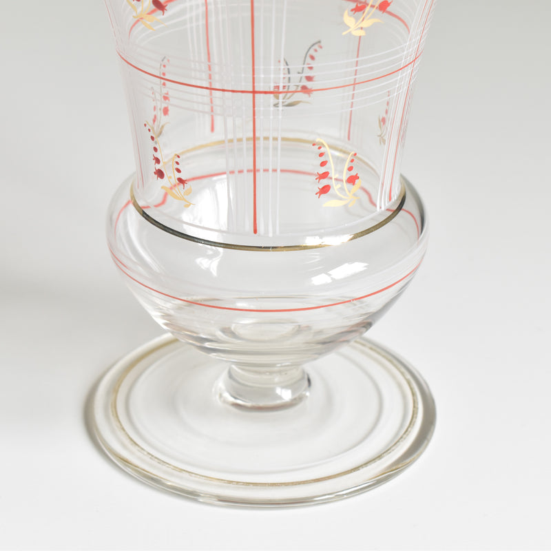 Vintage flower vase, enamel, lily of the valley A