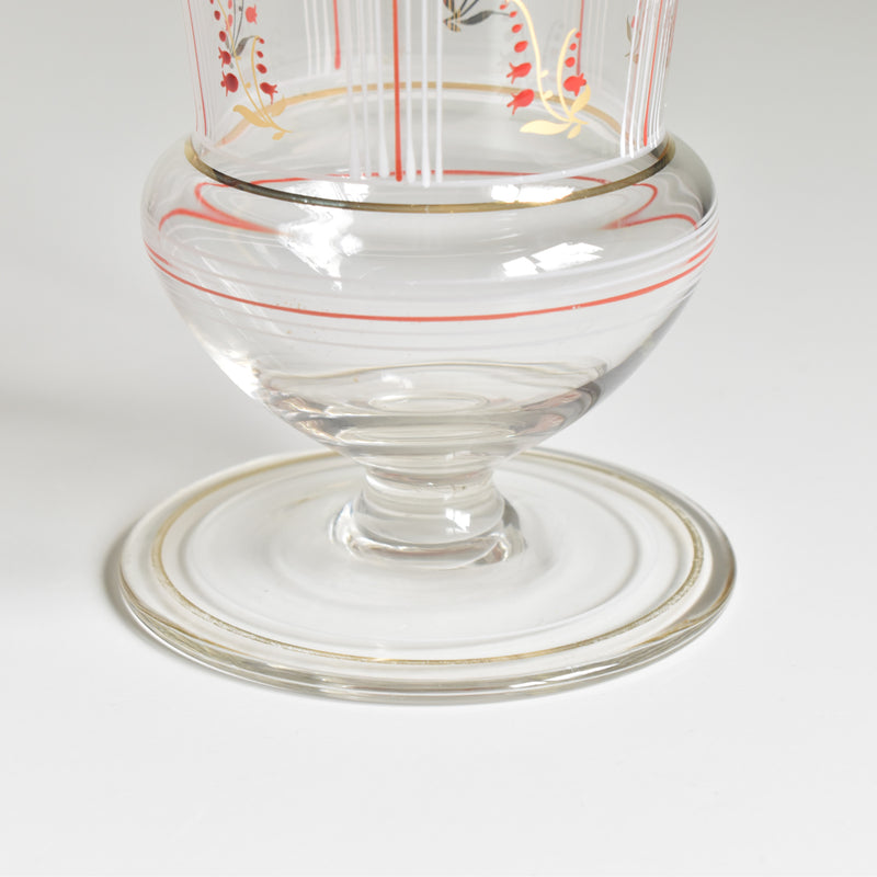 Vintage flower vase, enamel, lily of the valley A