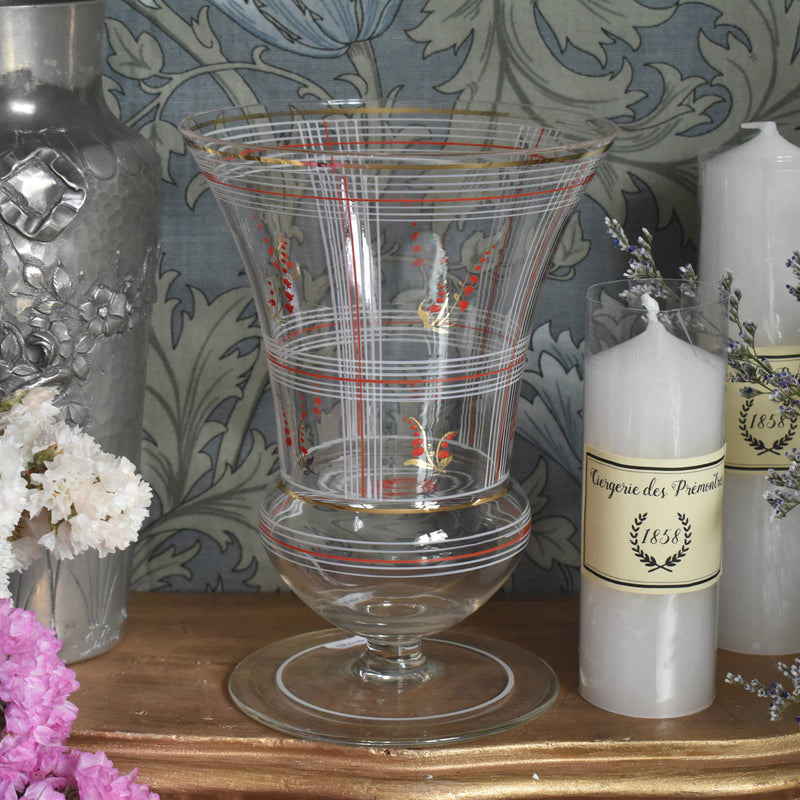 Vintage Flower Vase Enamel Lily of the Valley B
