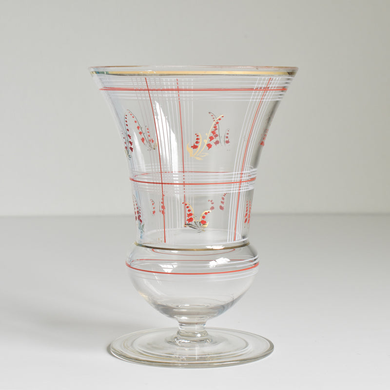 Vintage Flower Vase Enamel Lily of the Valley B