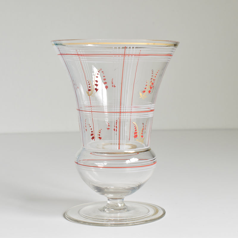 Vintage Flower Vase Enamel Lily of the Valley B