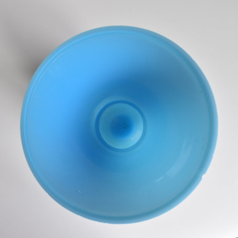 Antique Opaline Flower Vase Blue 28cm