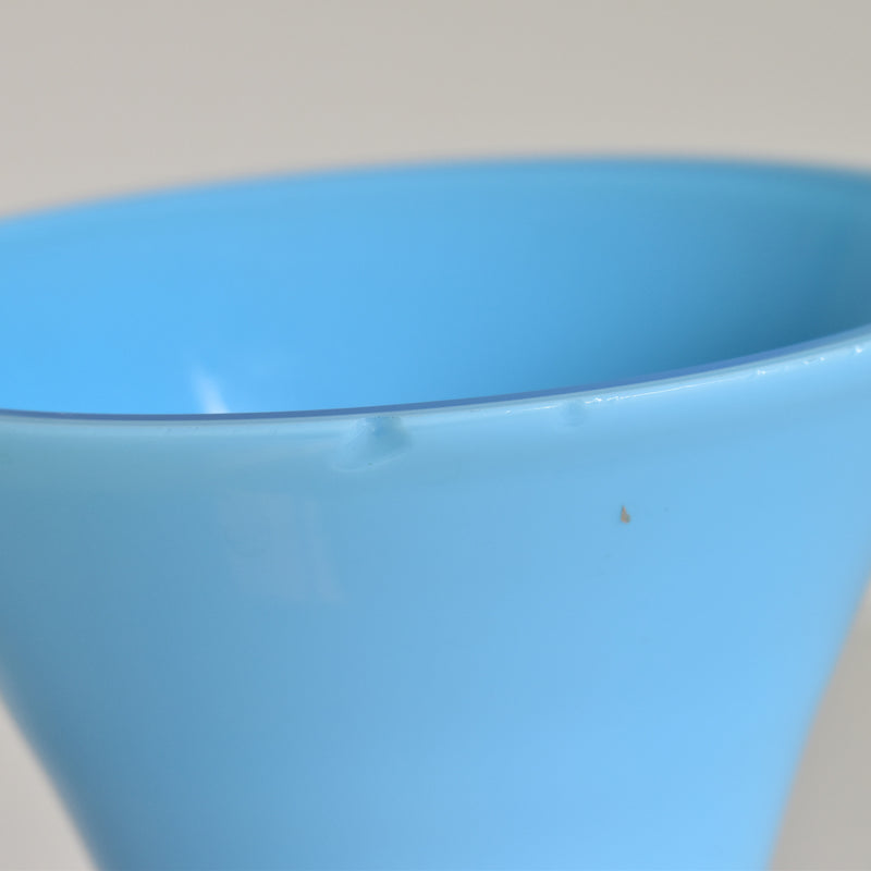 Antique Opaline Flower Vase Blue 28cm