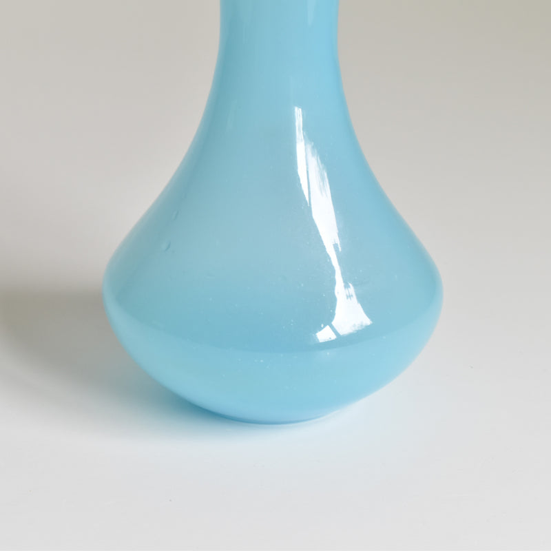 Antique Opaline Flower Vase, Blue (A)