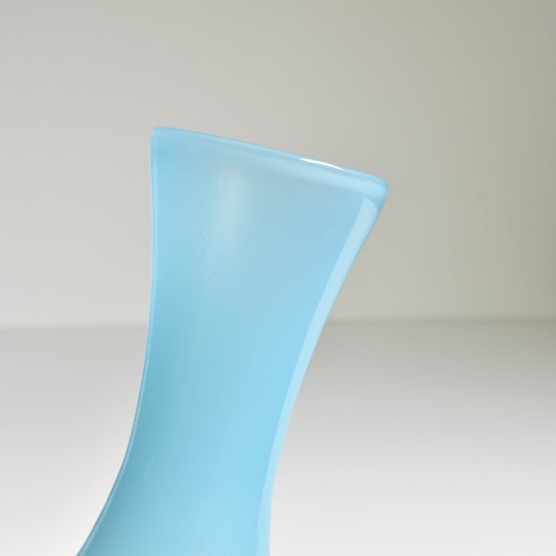 Antique Opaline Flower Vase, Blue (A)