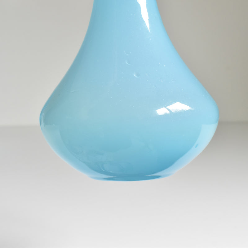 Antique Opaline Flower Vase, Blue (A)