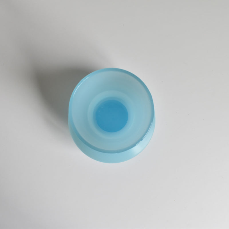 Antique Opaline Flower Vase, Blue (A)