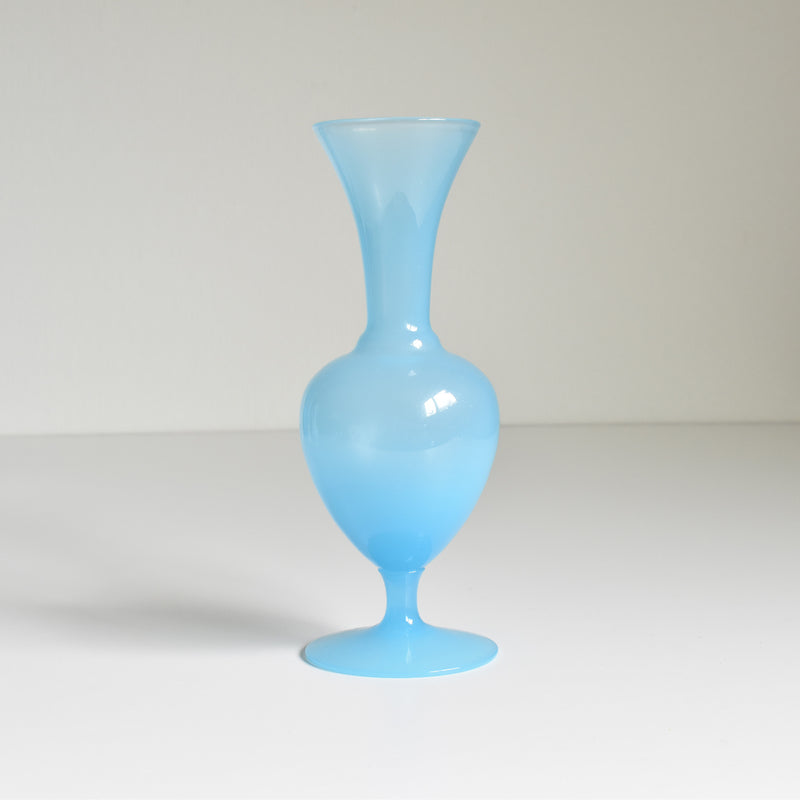 Antique Opaline Flower Vase, Blue B