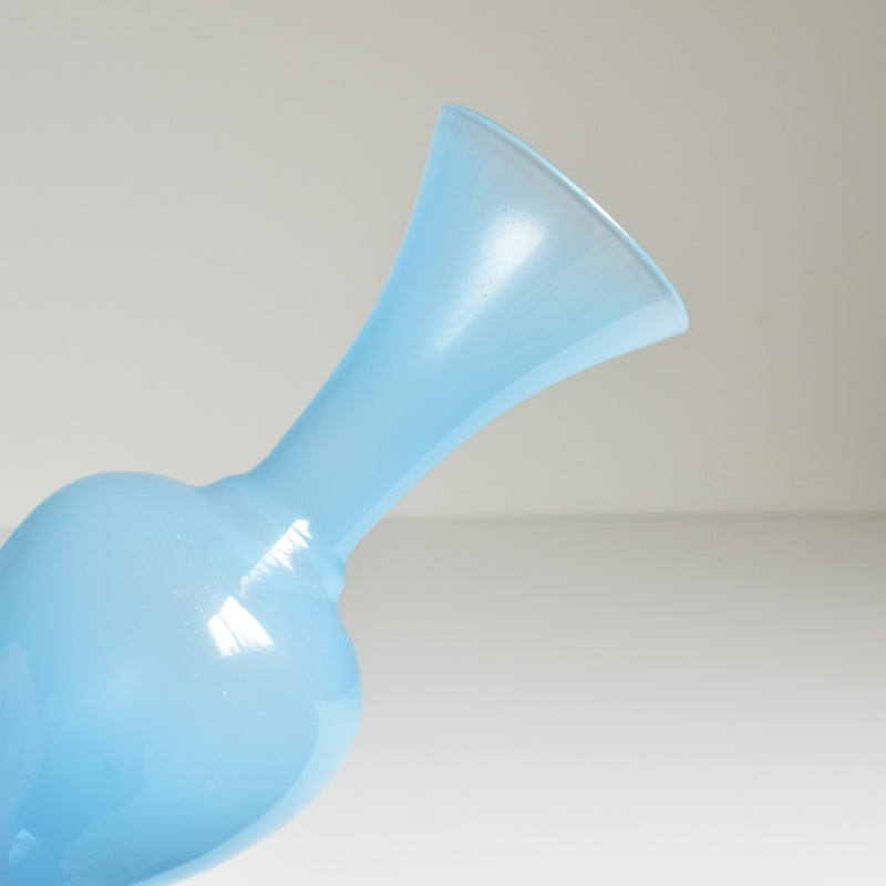 Antique Opaline Flower Vase, Blue B