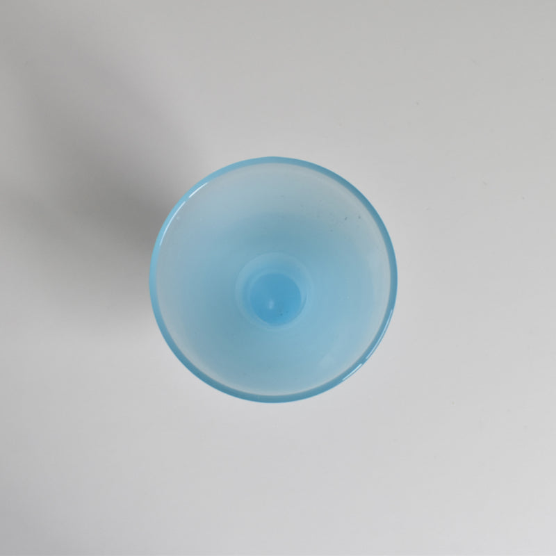 Antique Opaline Flower Vase, Blue B