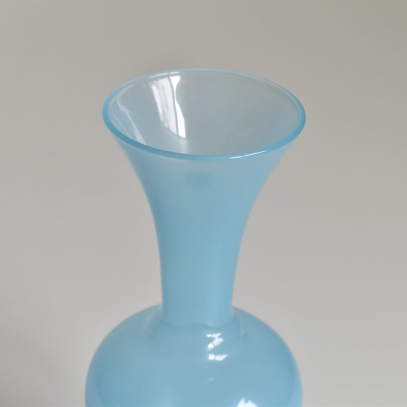 Antique Opaline Flower Vase, Blue B