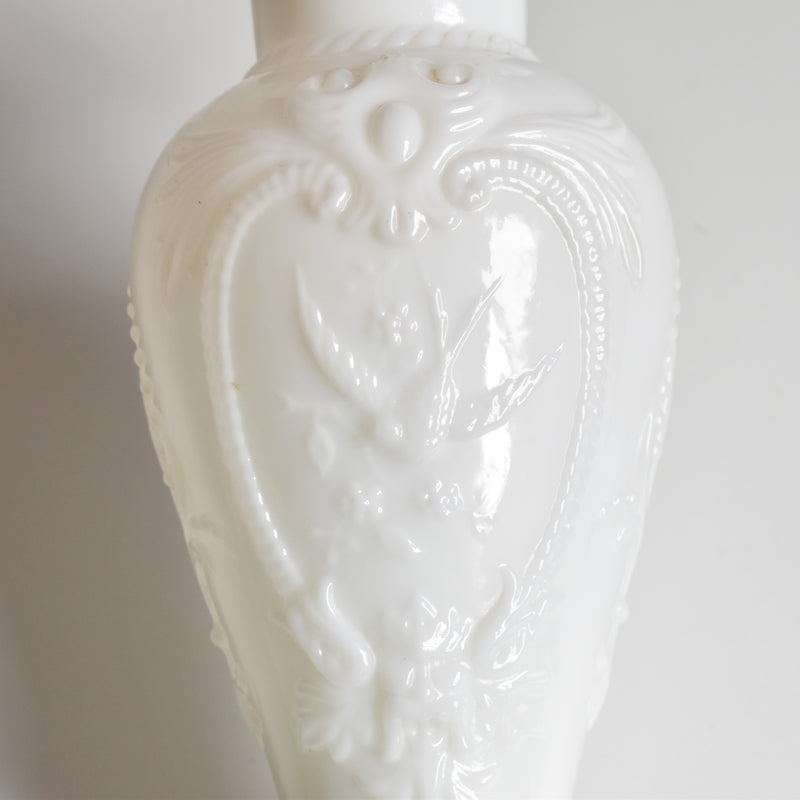Antique Opaline Flower Vase, White
