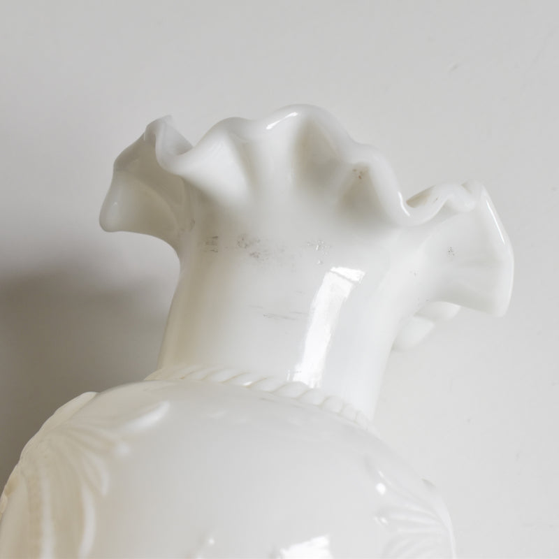 Antique Opaline Flower Vase, White