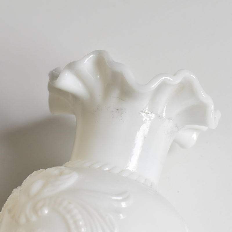 Antique Opaline Flower Vase, White