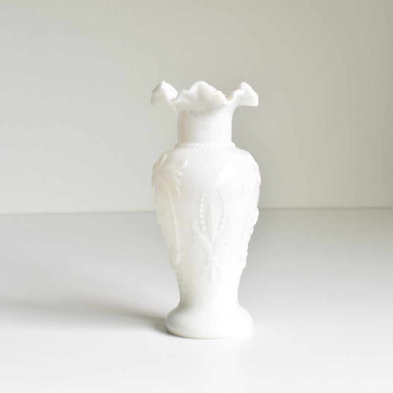 Antique Opaline Flower Vase, White