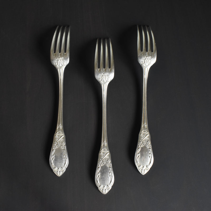 Antique silver-plated fork, SFAM