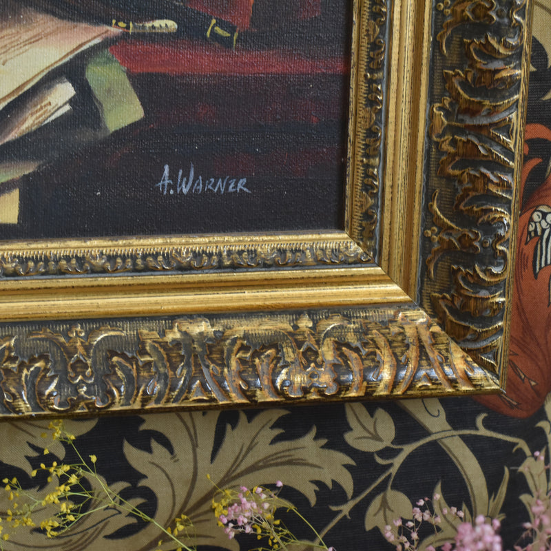 ヴィンテージ絵付きフレーム A.Warner