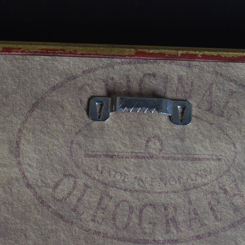 ヴィンテージ絵付きフレーム OLEOGRAPH プリント 鳥