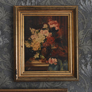 ヴィンテージ絵付きフレーム OLEOGRAPH プリント フラワー