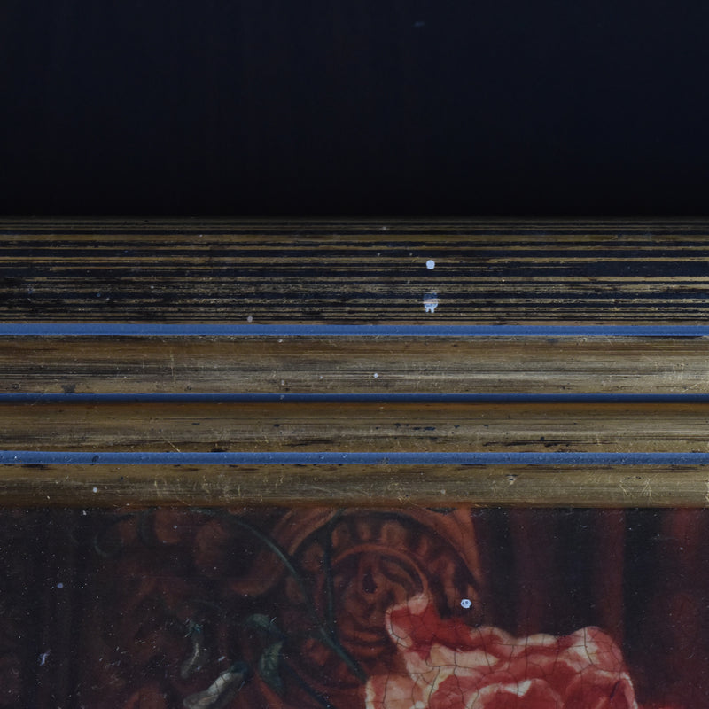 ヴィンテージ絵付きフレーム OLEOGRAPH プリント フラワー