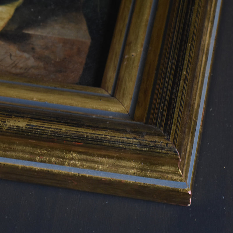 ヴィンテージ絵付きフレーム OLEOGRAPH プリント レモン