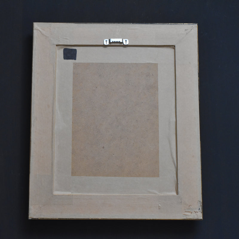 ヴィンテージ絵付きフレーム OLEOGRAPH プリント 花器