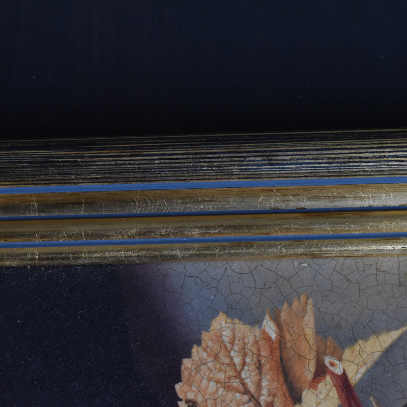 ヴィンテージ絵付きフレーム OLEOGRAPH プリント 花器