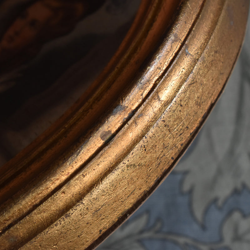 Vintage Oval Frame with Silk Painting C