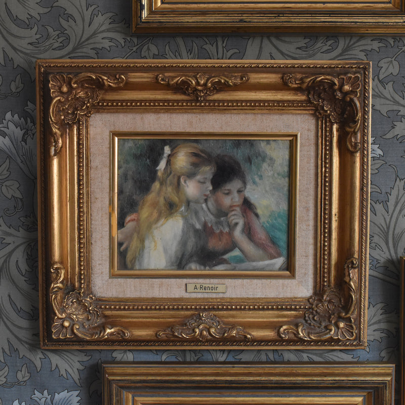 ヴィンテージ絵付きフレーム プリントRenoir La Lecture