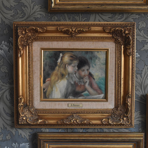 ヴィンテージ絵付きフレーム プリントRenoir La Lecture