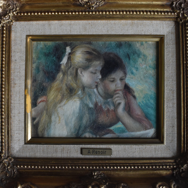 ヴィンテージ絵付きフレーム プリントRenoir La Lecture