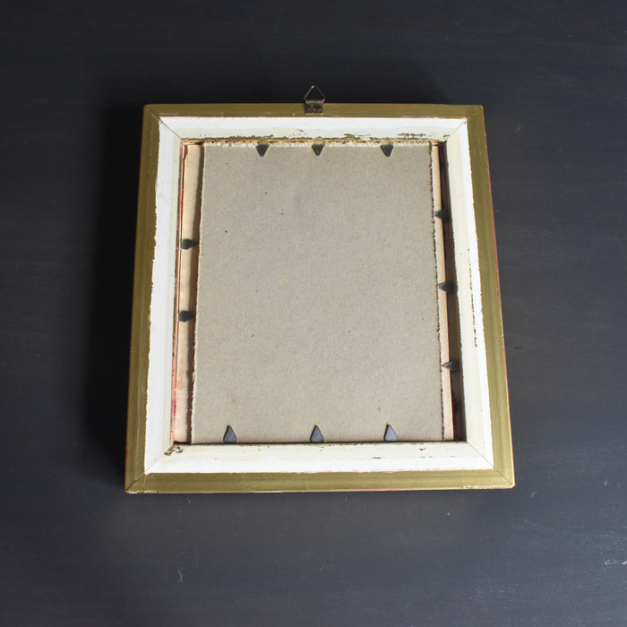 ヴィンテージスモールフレーム 15.7cm x 17.3cm シルク絵付き