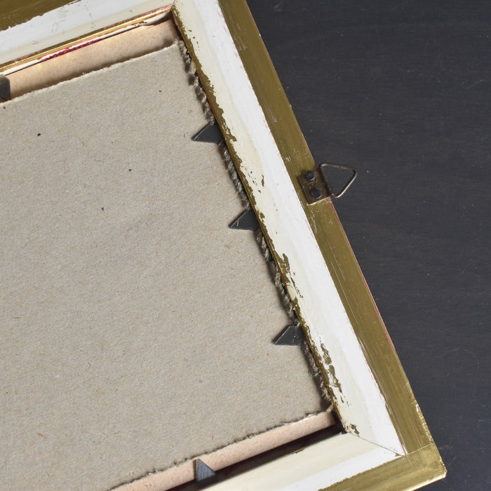 ヴィンテージスモールフレーム 15.7cm x 17.3cm シルク絵付き